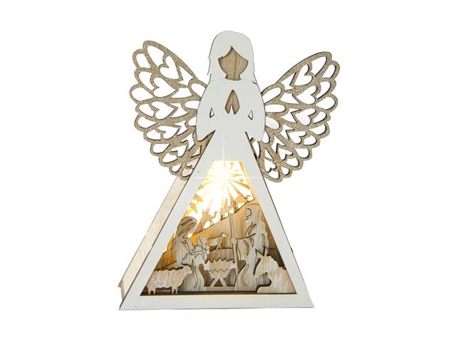 8.5" LED WOODEN ANGEL DECOR (NATIVITY SCENE)